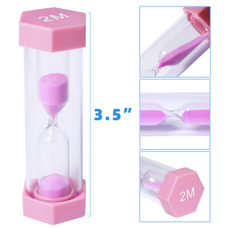 PROLOSO 6 Pcs Colorful Sand Timers Set Platic Sandglass Hourglass Sand Clock Timer 30sec/ 1min/ 2mins/ 3 Minutes/ 5 Minute/ 10mins for Kids Games Classroom Home Office Kitchen - Image 4